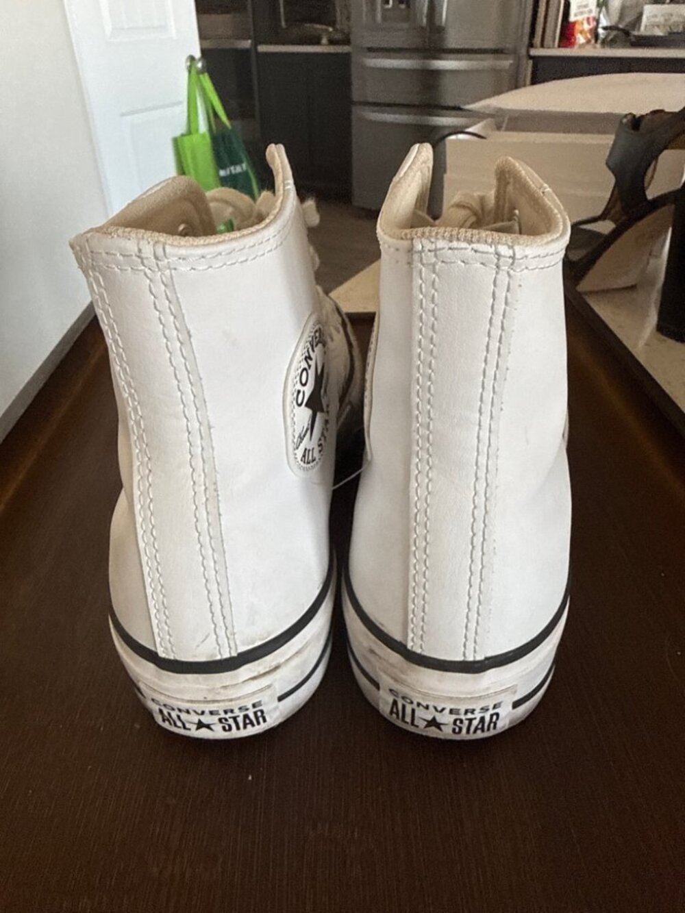 Converse Chuck Taylor All Star Lift Leather White Hi Top Sz 6.5 - Picture 3 of 7